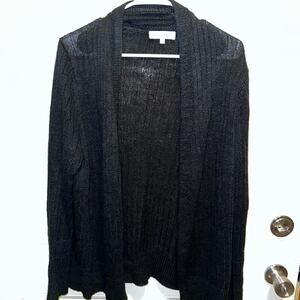 White+warren linen navy blue cardigan sz L